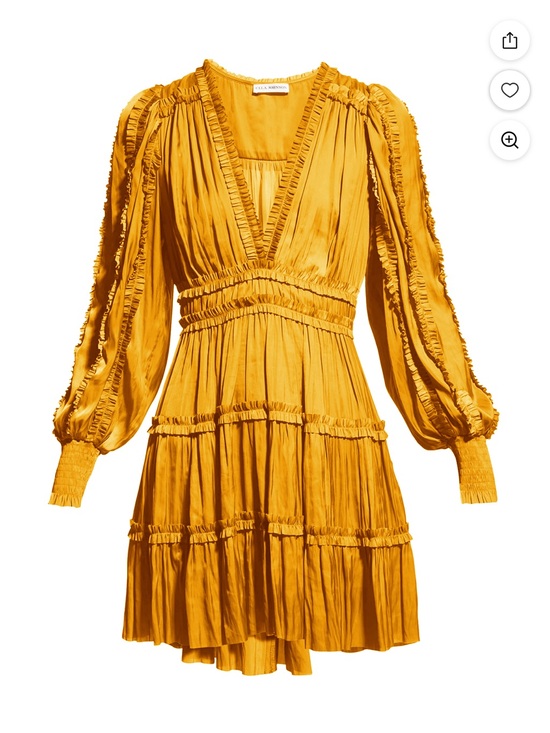 Ulla Johnson Dresses & Skirts - Ulla Johnson Mustard Yellow Tiered V-Neck Mini Dress orig $595
